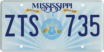 MS license plate ZTS735