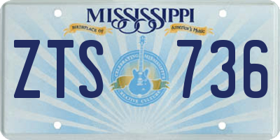 MS license plate ZTS736
