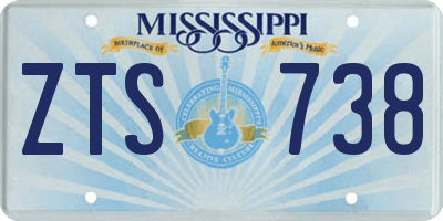 MS license plate ZTS738