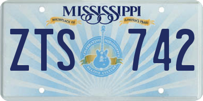 MS license plate ZTS742