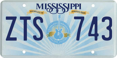 MS license plate ZTS743