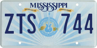 MS license plate ZTS744