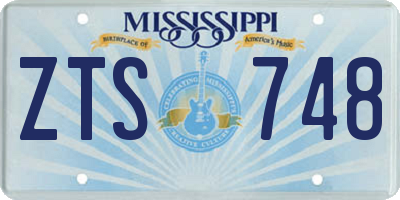 MS license plate ZTS748