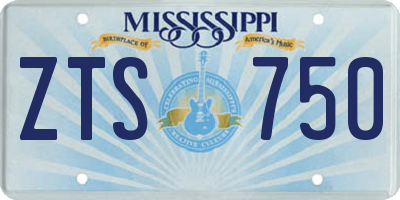 MS license plate ZTS750