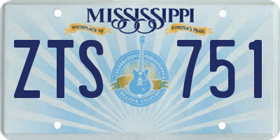 MS license plate ZTS751