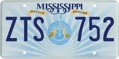 MS license plate ZTS752