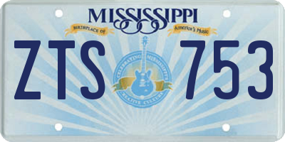 MS license plate ZTS753