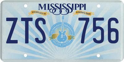 MS license plate ZTS756