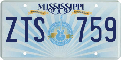 MS license plate ZTS759