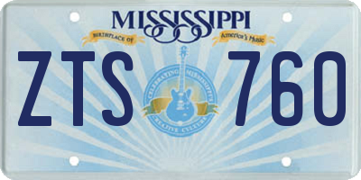 MS license plate ZTS760