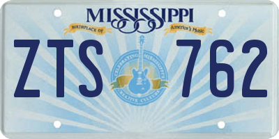 MS license plate ZTS762
