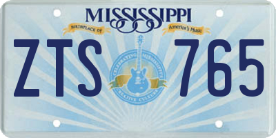 MS license plate ZTS765