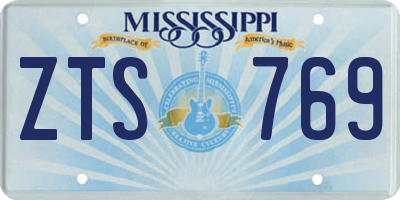 MS license plate ZTS769