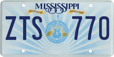 MS license plate ZTS770