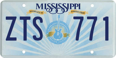 MS license plate ZTS771