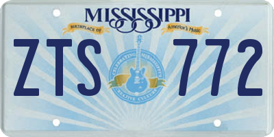 MS license plate ZTS772