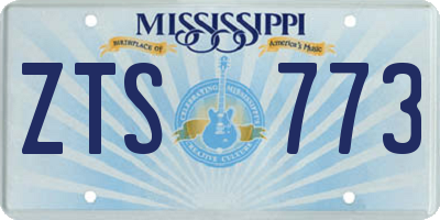 MS license plate ZTS773