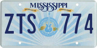 MS license plate ZTS774