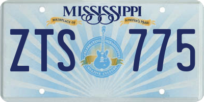 MS license plate ZTS775