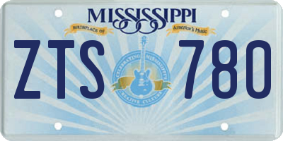 MS license plate ZTS780