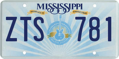 MS license plate ZTS781