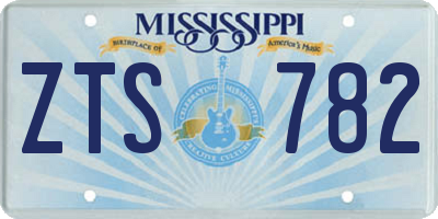 MS license plate ZTS782