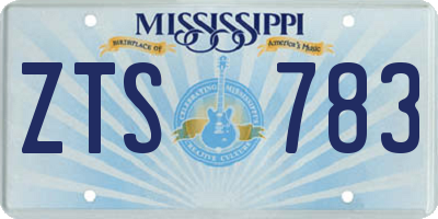 MS license plate ZTS783