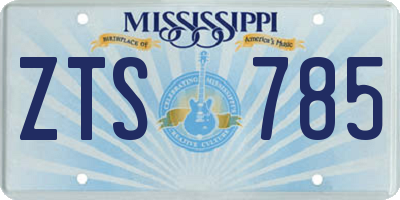 MS license plate ZTS785
