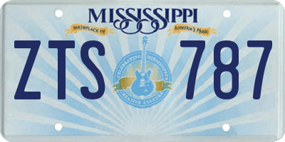 MS license plate ZTS787