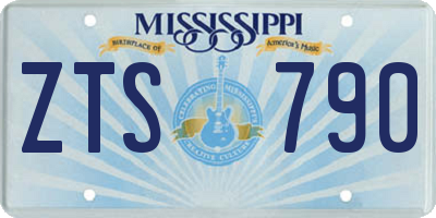 MS license plate ZTS790