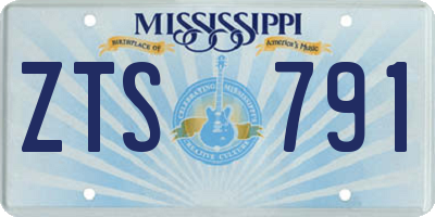 MS license plate ZTS791