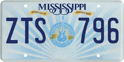 MS license plate ZTS796