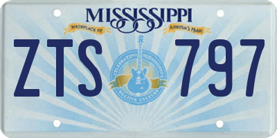 MS license plate ZTS797