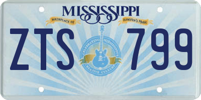 MS license plate ZTS799