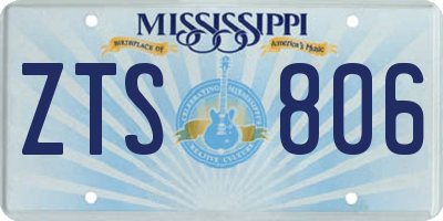MS license plate ZTS806