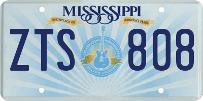 MS license plate ZTS808