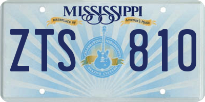 MS license plate ZTS810