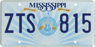 MS license plate ZTS815