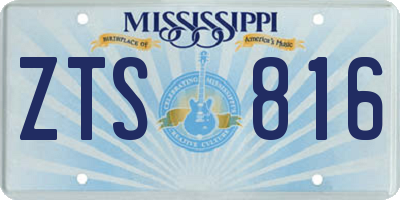 MS license plate ZTS816