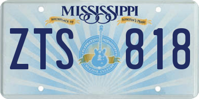 MS license plate ZTS818