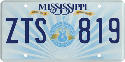 MS license plate ZTS819