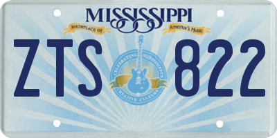 MS license plate ZTS822