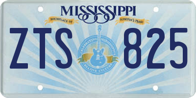 MS license plate ZTS825
