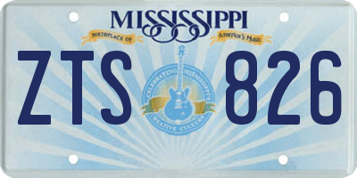 MS license plate ZTS826