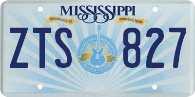 MS license plate ZTS827