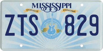 MS license plate ZTS829