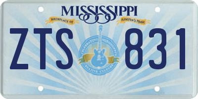 MS license plate ZTS831