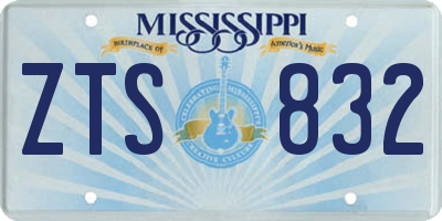 MS license plate ZTS832
