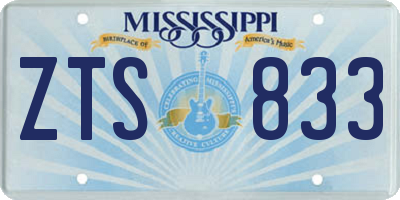 MS license plate ZTS833
