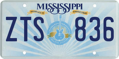 MS license plate ZTS836